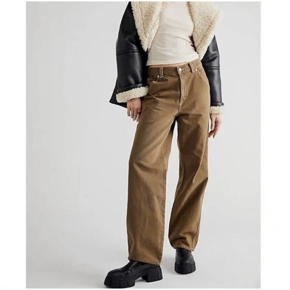 Levi’s Premium Jeans Size 28 Olive Brown Dad Utility Mid-rise Straight Leg